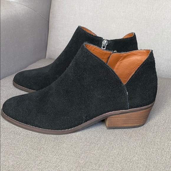Lucky Brand Fenley Suede Ankle Boots Bootie - Picture 5 of 9